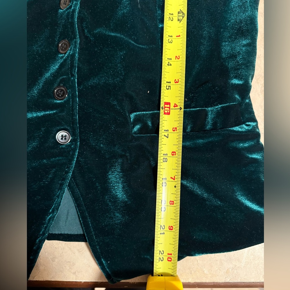 NWOT Emerald Green Velvet Women's Vest - Picture 7 of 7